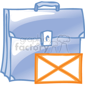 This is a simple clipart image showing a briefcase and an envelope. The briefcase likely represents business, work, or professional documents and the envelope suggests mail or correspondence. These items are typical office supplies or business supplies.
