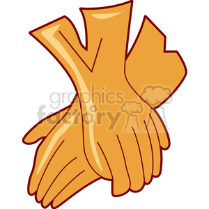 A clipart image of two gloves lying on top of each other
