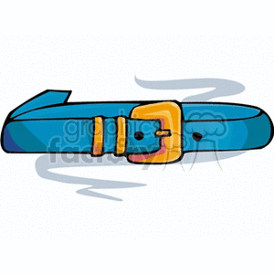 Colorful Blue Belt with Golden Buckle