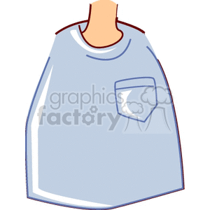 Clipart image of a blue shirt with a pocket.