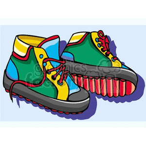 Green and yellow baby tennis shoes clipart. #138189 | Graphics Factory