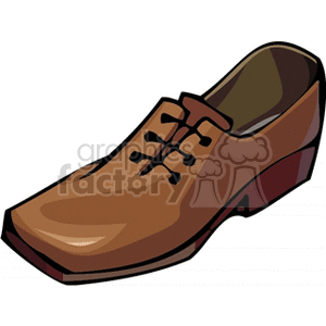 Illustration of a brown leather formal shoe with laces.