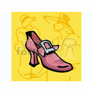 Pink High-Heeled Shoe with Stylish Buckle