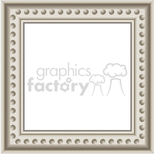 A square decorative frame with a 3D dot pattern along the border, featuring a metallic texture.