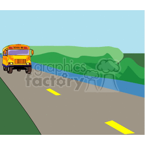 Yellow School Bus on Road