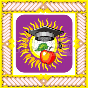 Graduation Cap with Apple