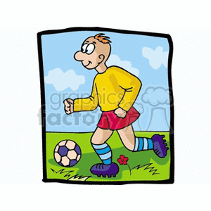 Cartoon Boy Playing Soccer