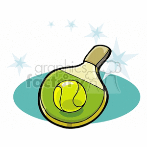 Ping Pong Paddle and Tennis Ball