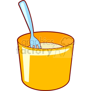 Image of Yellow Cup with Fork