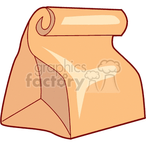 Illustration of a rolled-up paper lunch bag.