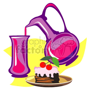 Juice and Cake with Cherries