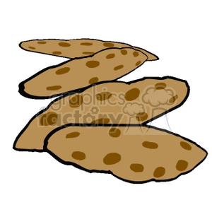 Clipart image of chocolate chip cookies.