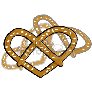 Clipart of brown pretzels with white salt dots on them.