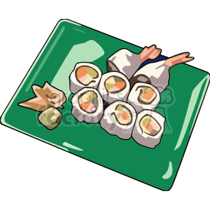 Sushi with Rolls and Shrimp Nigiri