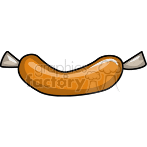 A clipart image of a sausage with twisted ends.