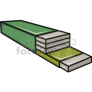 Clipart image of a stack of packaged chewing gum sticks in a green wrapper.