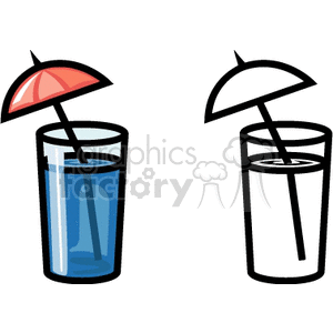 Colorful Cocktail with Umbrellas