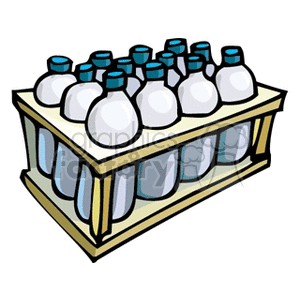 Milk Bottles in Crate