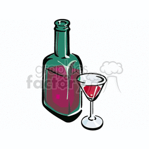 Wine Bottle and Glass