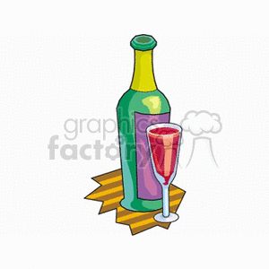 Wine Bottle and Glass