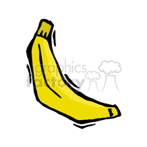 A clipart image of a single yellow banana.