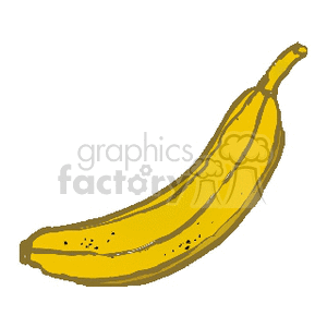 Clipart illustration of a yellow banana with detailed lines.