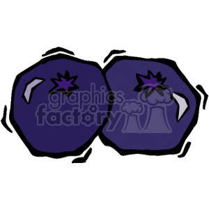 A clipart image of two blueberries.