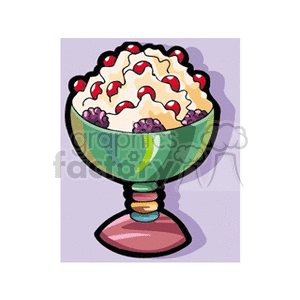 Illustrated Sundae in Decorative Glass Bowl