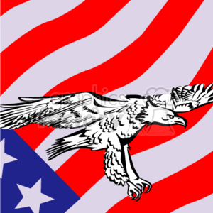 4th of July - American Eagle and Flag