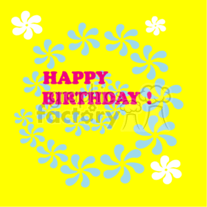 Happy Birthday Floral on Yellow