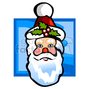   The clipart image features a stylized depiction of Santa Claus