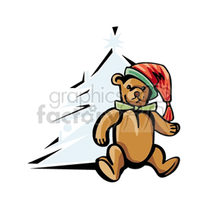 Christmas Teddy Bear with Santa Hat