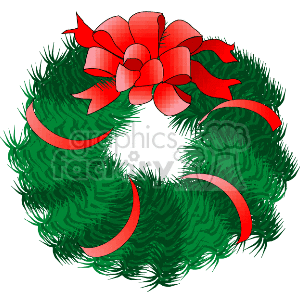 Festive Christmas Wreath with Red Bow