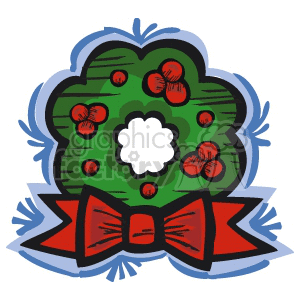 Festive Christmas Wreath with Holly and Bow