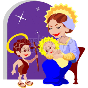 Nativity Scene with Mary and Baby Jesus