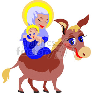 Mary on a donkey