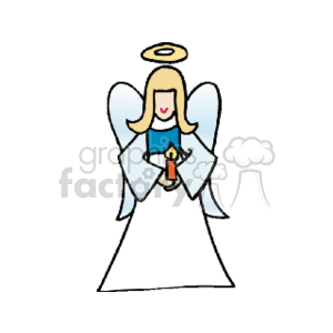 Christmas Angel Holding Candle