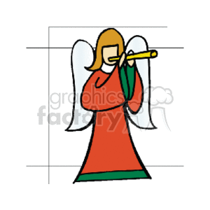 Christmas Angel Playing Flute