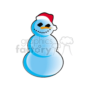 Festive Snowman with Santa Hat