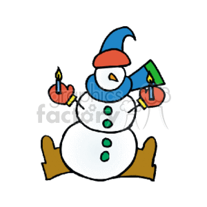 Festive Christmas Snowman with Candles