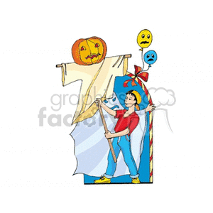 Halloween Decoration with Pumpkin Ghost and Balloons