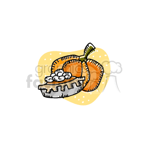 The clipart image shows a whole pumpkin next to a slice of pumpkin pie topped with whipped cream, suggesting themes associated with the Thanksgiving holiday.