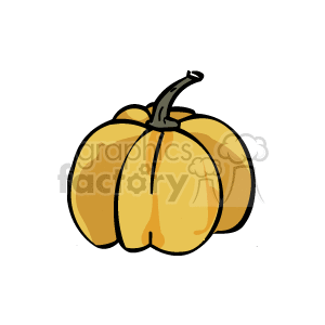   The clipart image shows a single orange pumpkin with a visible stem on top. It