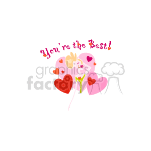   The clipart image includes a collection of variously sized hearts in shades of pink and red, along with a handwritten-style text that says you