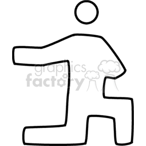 Simple line art of a person kneeling, possibly symbolizing a proposal or engagement.