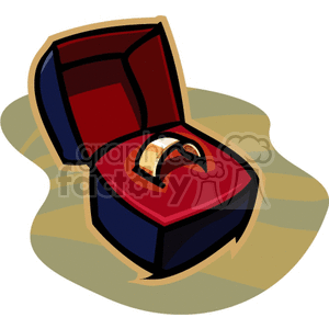 Clipart image of a wedding ring in an open ring box.