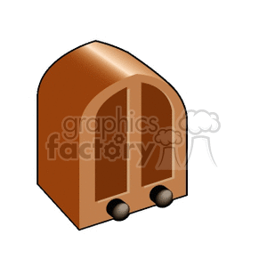 Clipart image of an antique vintage radio with a retro design.