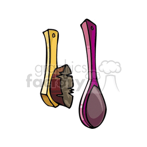 Clipart image of a household hairbrush and cleaning brush.