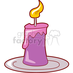 Purple Candle with Flame