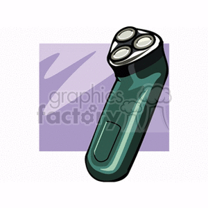 Clipart image of an electric shaver with three rotating blades, commonly used for shaving.